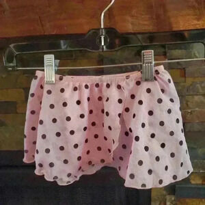 Pink and black faux wrap ballet skirt